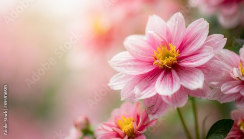 nature of pink flower in garden using as cover page background natural flora wallpaper or template brochure landing page design