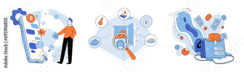 Crypto exchange vector illustration. The concept tokenization enables fractional ownership and liquidity assets through crypto currencies Cryptocurrencies have disrupted traditional economic models