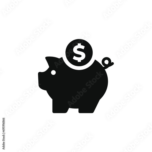 Piggy bank icon isolated on transparent background