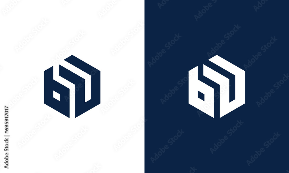 initials BU monogram logo design vector initials BU monogram logo design vector