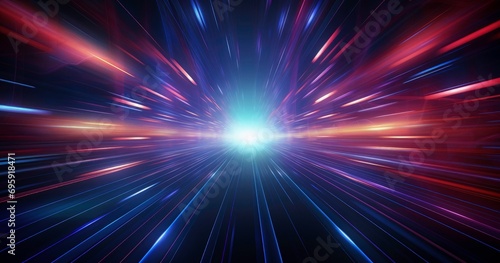  ABSTRACT IMAGE GLOWING LINES OF VIBRANT LIGHT RAYS BACKGROUND