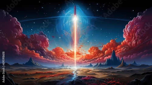 Long Tail Comet Glows Space Shooting  Background Banner HD  Illustrations   Cartoon style