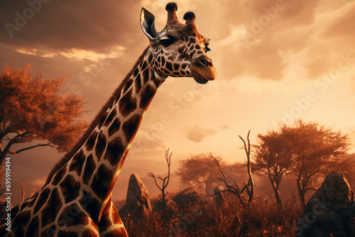 Giraffe animals spots photo