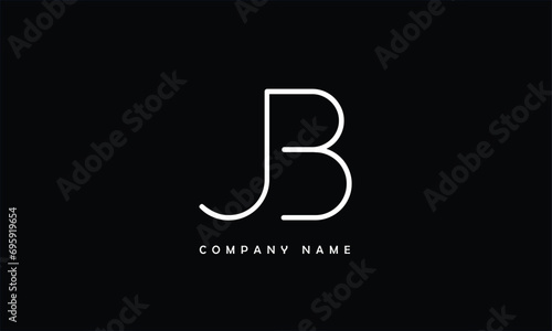 JB, BJ, J, B Abstract Letters Logo Monogram