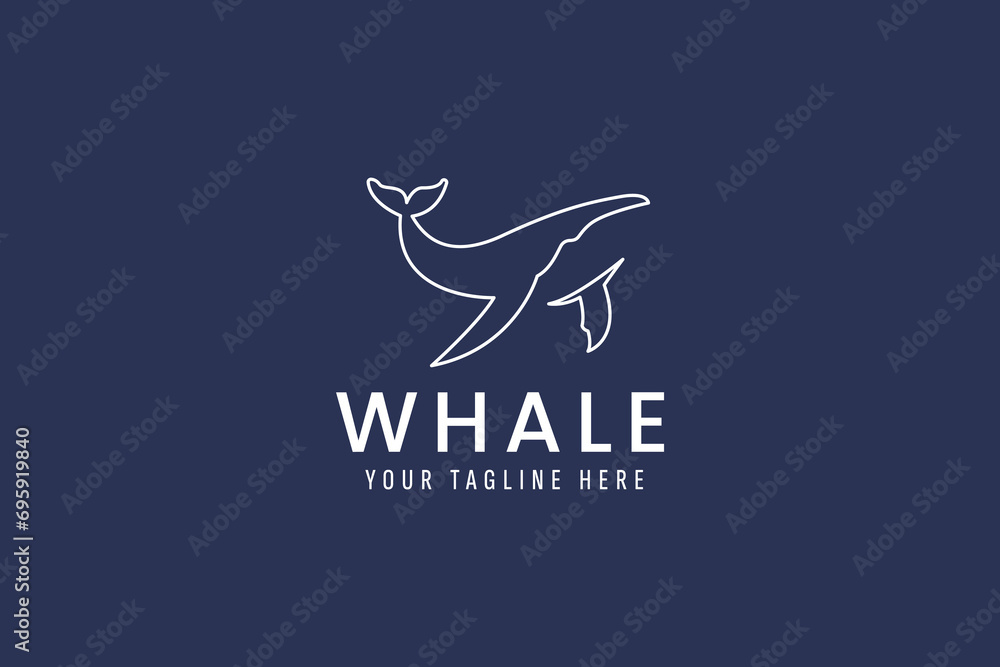 Obraz premium whale logo vector icon illustration