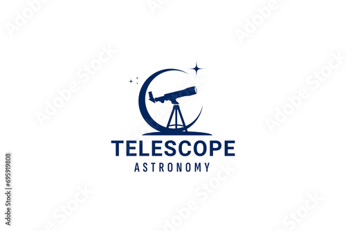 telescope logo vector icon illustration