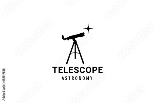 telescope logo vector icon illustration