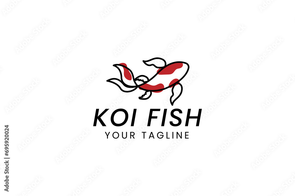 koi fish logo vector icon illustration
