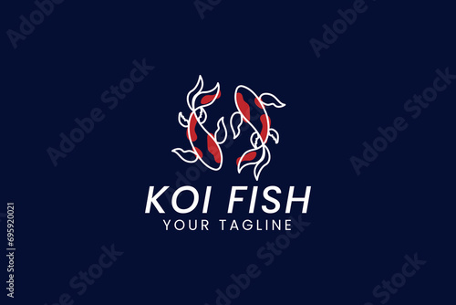 koi fish logo vector icon illustration