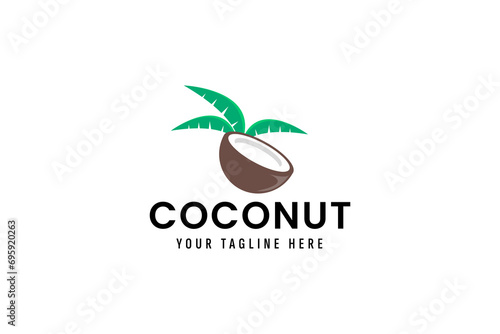 coconut logo vector icon illustration photo