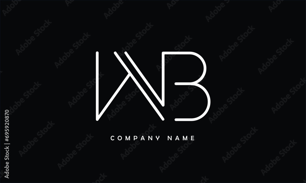 WB, BW, W, B Abstract Letters Logo Monogram WB, BW, W, B Abstract Letters Logo Monogram