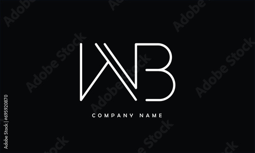 WB, BW, W, B Abstract Letters Logo Monogram photo
