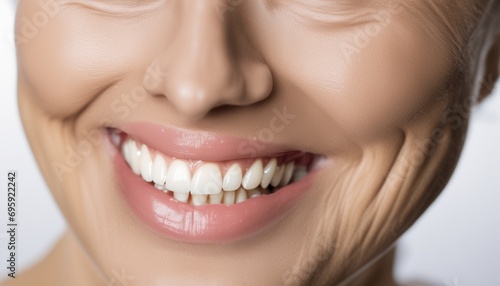 A smiling woman with white teeth