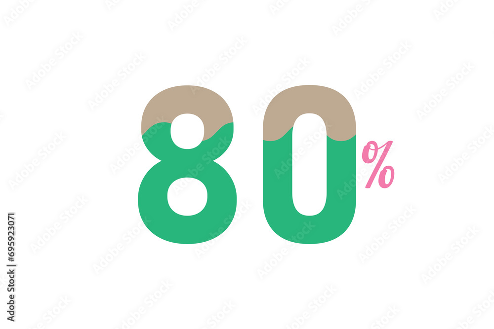 80 percent paper cut out text effect. 80 percent paper cut out text effect.