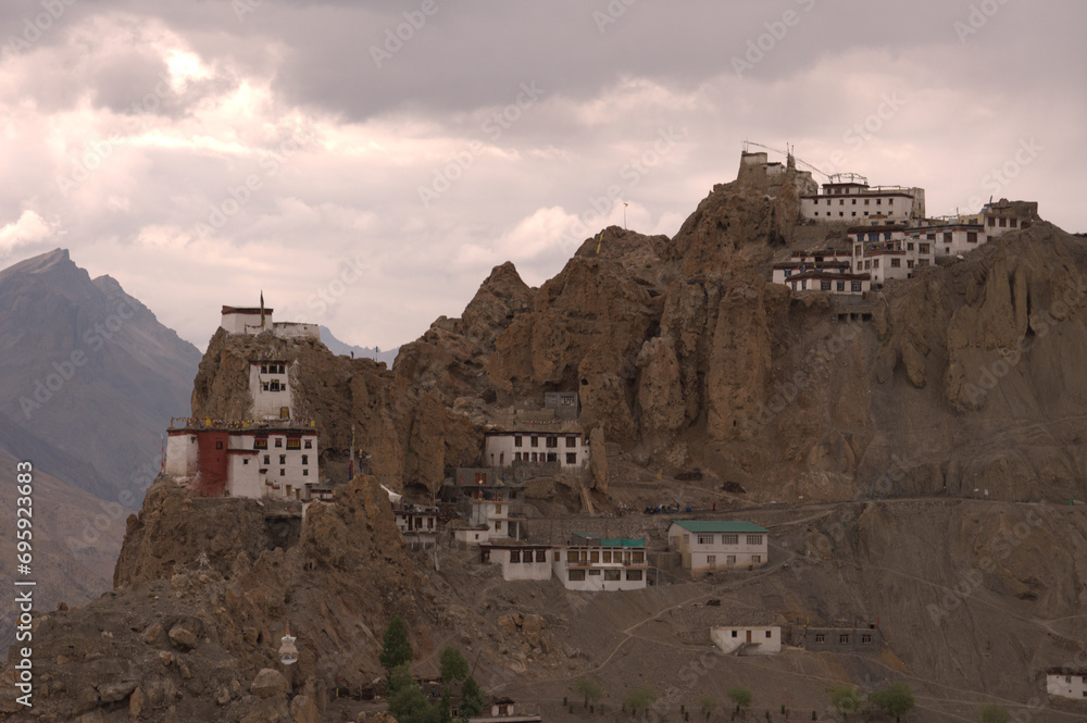 ruins of Dhankar Monastery - Spiti Valley, Himachal Pradesh, India