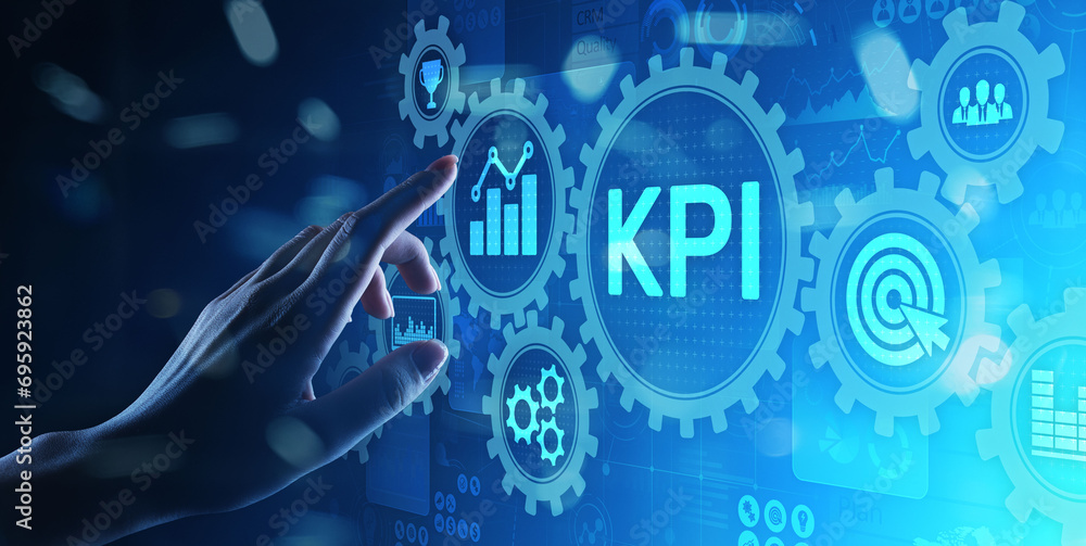 KPI - Key performance indicator. Business and industrial analysis. Internet and technology concept on virtual screen.