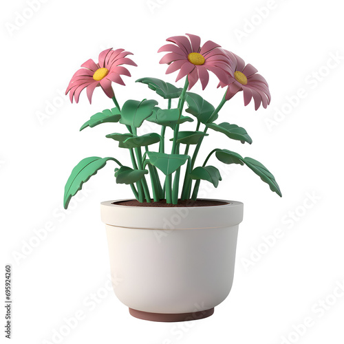 Wallpaper Mural Realistic Beautiful and Colorful Flower in FlowerPot  Torontodigital.ca