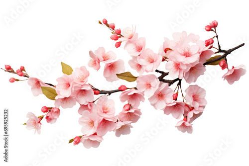 Beautiful sakura flowers isolated on white photo