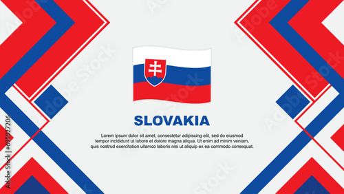 Slovakia Flag Abstract Background Design Template. Slovakia Independence Day Banner Wallpaper Vector Illustration. Slovakia Banner