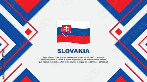 Slovakia Flag Abstract Background Design Template. Slovakia Independence Day Banner Wallpaper Vector Illustration. Slovakia Illustration