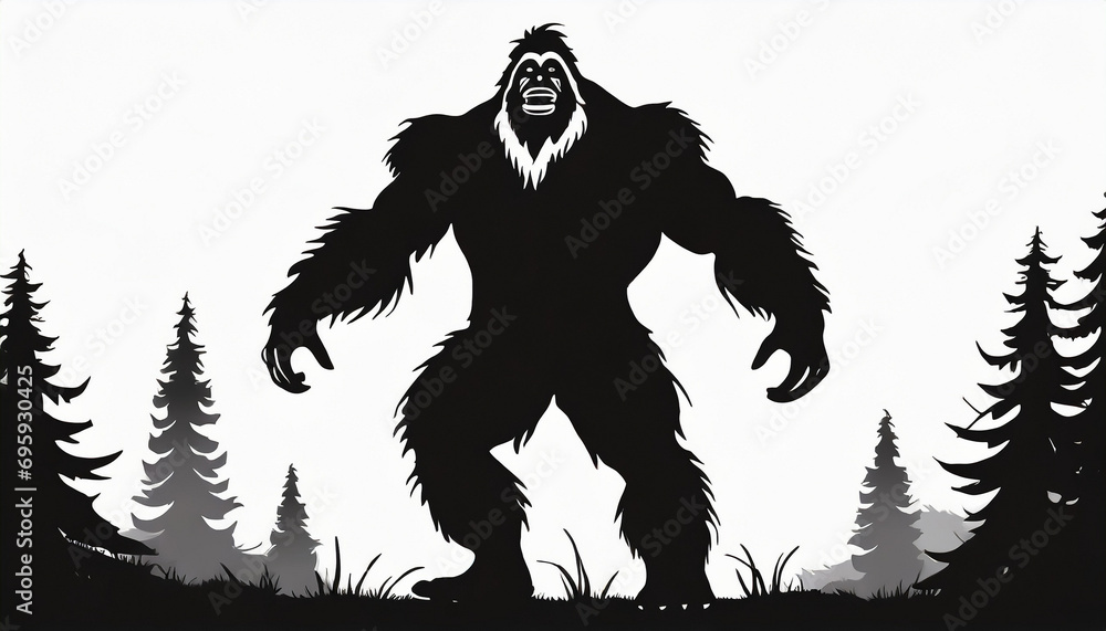 Fototapeta premium silhouette of a big foot in a wood