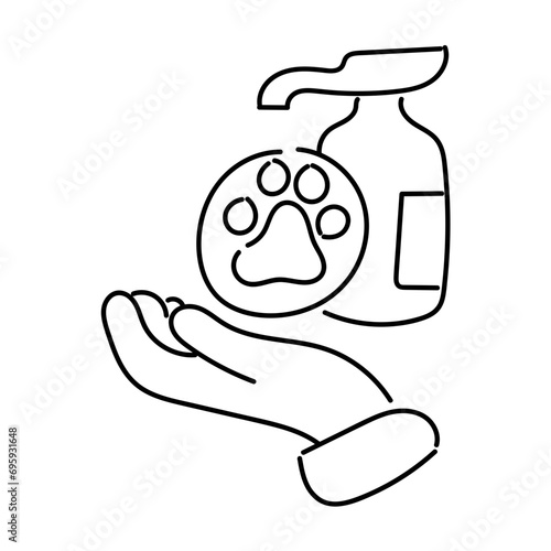 white line pet care illustration