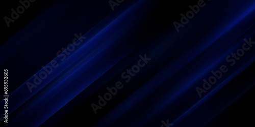 Blue speed lines on black background. Abstract lights horizontal motion. Stripes fire. Illustration for web design banner or print
