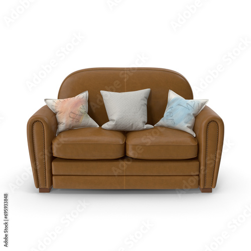 Realistic Sofa Set 3D Model - High-Quality PNG File for Interior Design