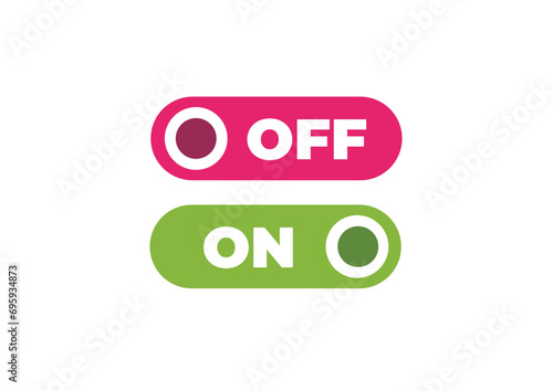 On off icon. Switch button. Black and white colors. Vector illustration.