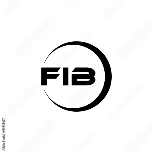 FIB letter logo design with white background in illustrator  cube logo  vector logo  modern alphabet font overlap style. calligraphy designs for logo  Poster  Invitation  etc.