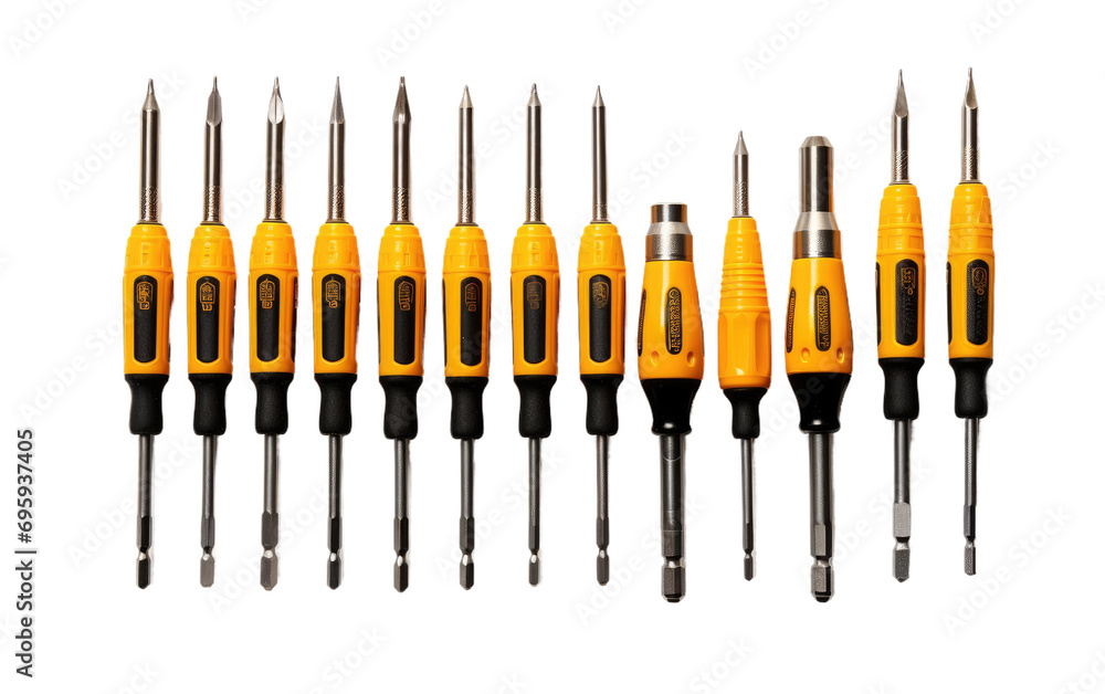 A Set of Precision Screwdrivers with Magnet On a White or Clear Surface PNG Transparent Background. A Set of Precision Screwdrivers with Magnet On a White or Clear Surface PNG Transparent Background.