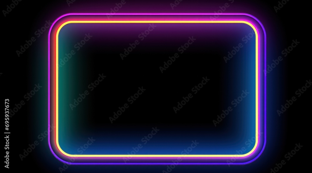 neon frame on a black background neon frame on a black background