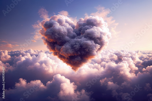 clouds in the sky forming heart