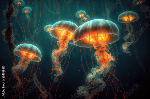 jelly fish in the water © Michal Sarna