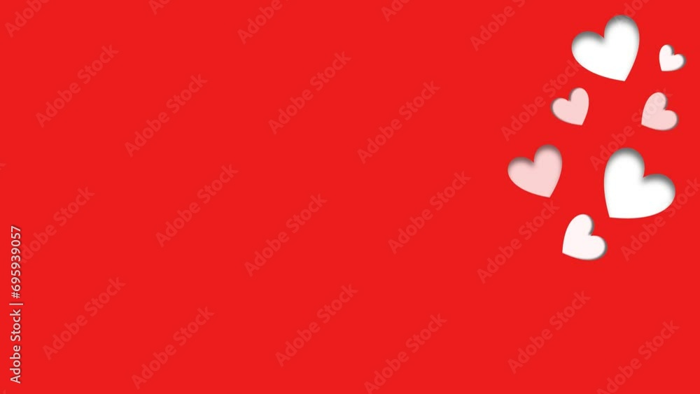 Valentine's Day animated background illustration of hearts with an isolated red background animation Valentine's Day animated background illustration of hearts with an isolated red background animation