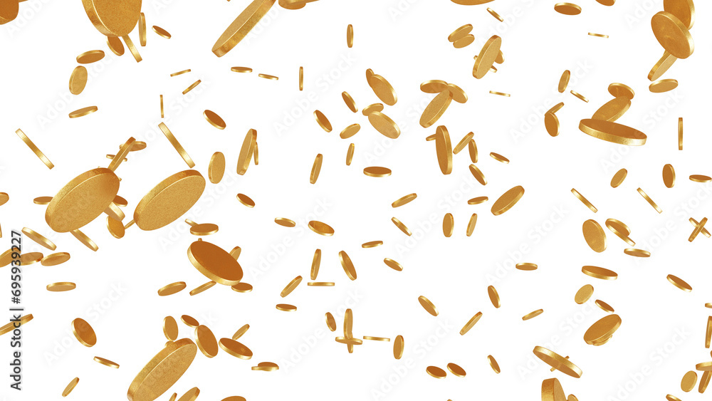 Obraz premium Realistic 3d gold coin particle background