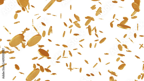 Realistic 3d gold coin particle background