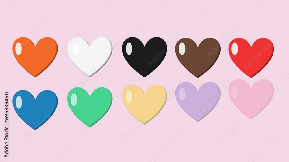 Valentine's Day animated illustration of colorful loves with an isolated pink background animation Valentine's Day animated illustration of colorful loves with an isolated pink background animation