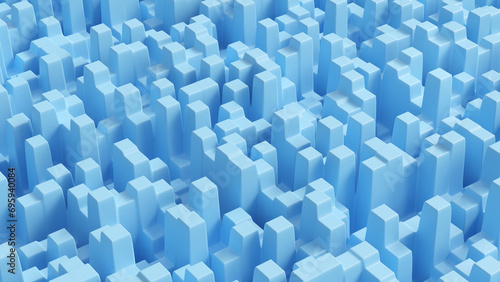 retro blue cube Digital abstract background 3D 4K