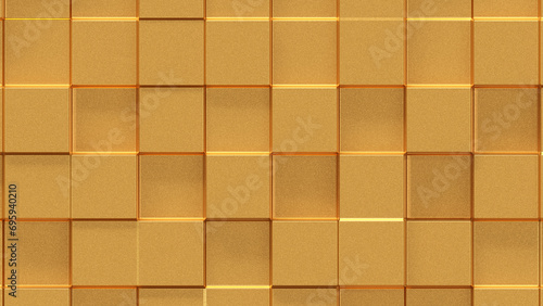 Gold tile Digital abstract background 3D 4K