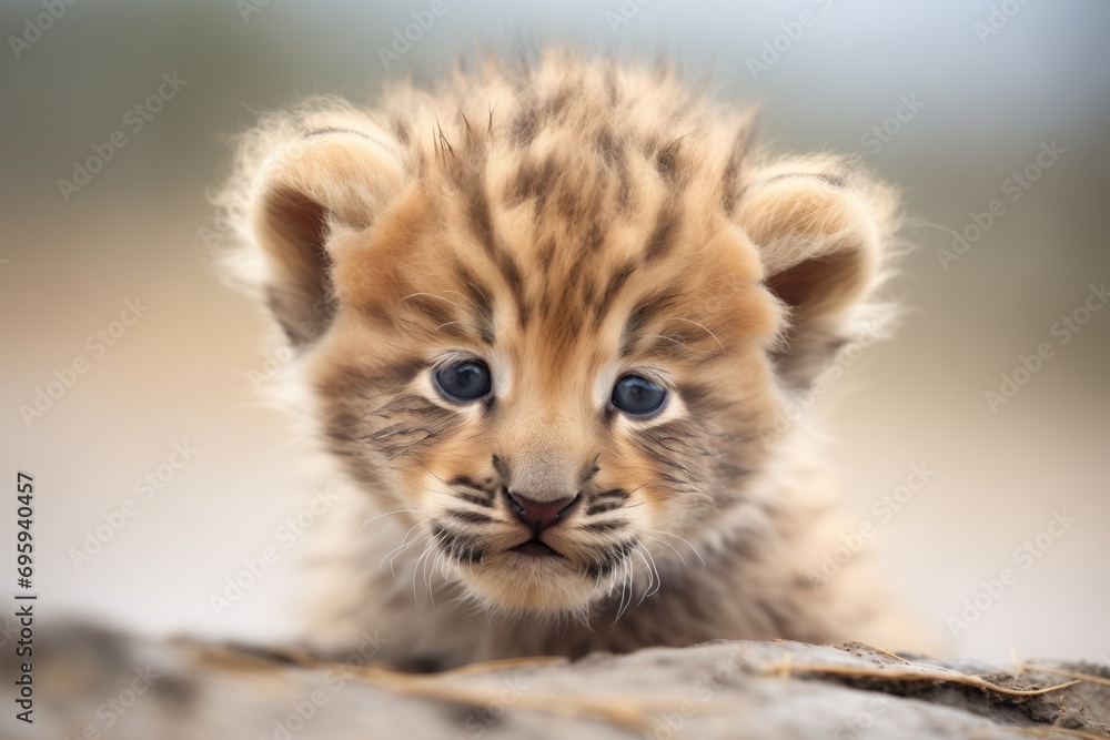 Obraz premium two cubs with heads tilted curiously