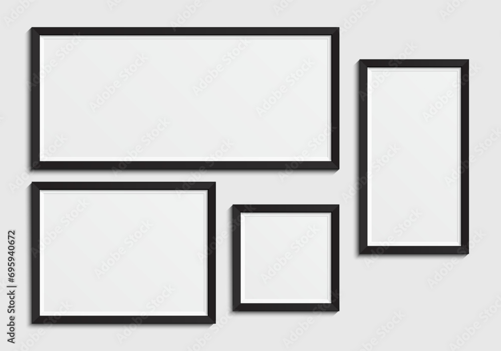 Picture frame design. Blank picture frame mockup. Photo frame wall decoration element. Vector Picture frame design. Blank picture frame mockup. Photo frame wall decoration element. Vector