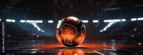 the soccer ball and its light shining on it © ArtCookStudio