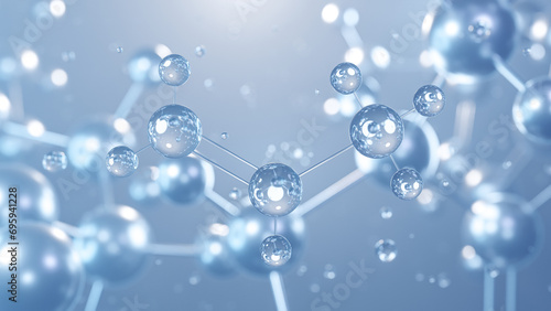 Fototapeta Naklejka Na Ścianę i Meble -  propylene molecular structure 3d, flat model, propene, structural chemical formula view from a microscope