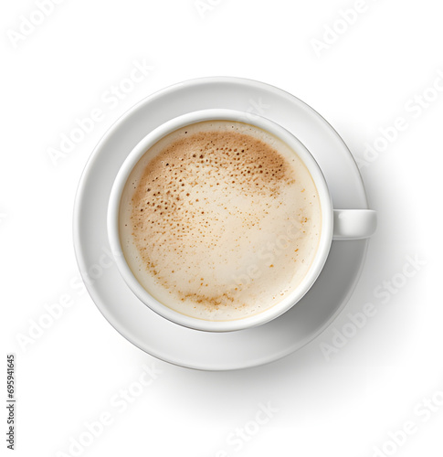 cup of coffee on white background ai generative
