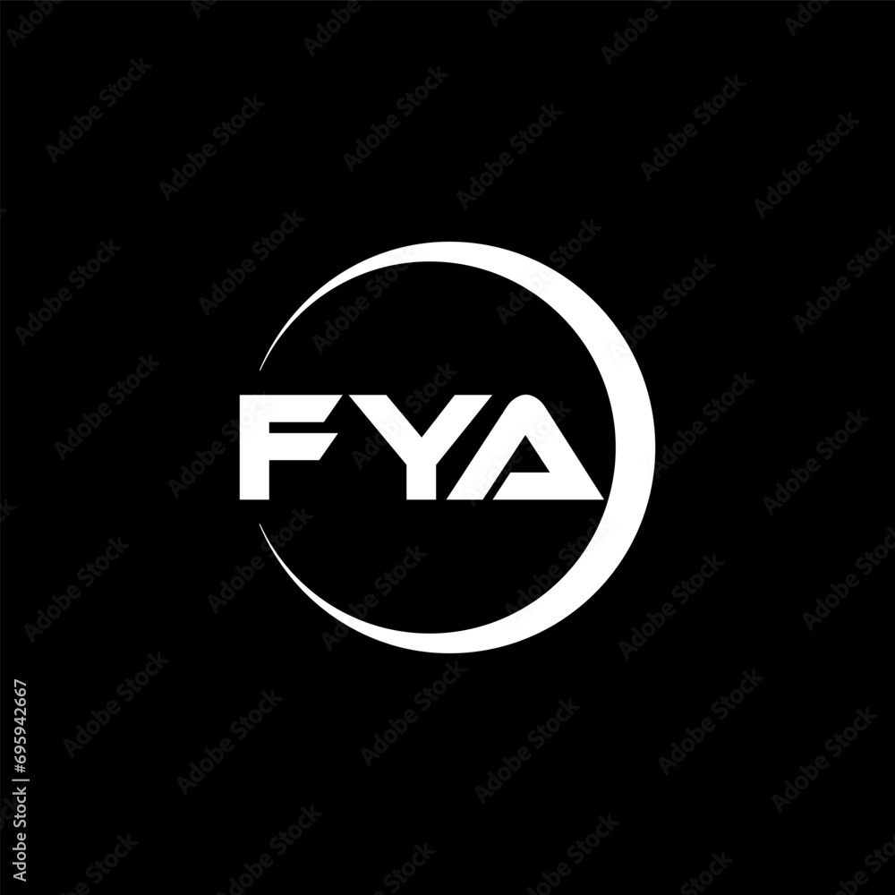 FYA letter logo design with black background in illustrator, cube logo, vector logo, modern alphabet font overlap style. calligraphy designs for logo, Poster, Invitation, etc. FYA letter logo design with black background in illustrator, cube logo, vector logo, modern alphabet font overlap style. calligraphy designs for logo, Poster, Invitation, etc.