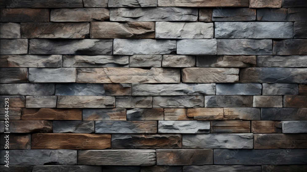 Obraz premium Gray Brick Wall Texture Background Tile, Background Image, Background For Banner, HD