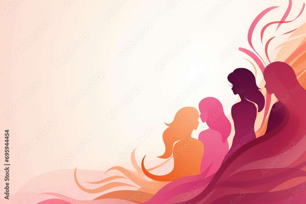 Abstract Women's day banner with empty copy space Generative AI Abstract Women's day banner with empty copy space Generative AI