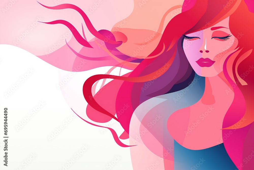 Abstract Women's day banner with empty copy space Generative AI Abstract Women's day banner with empty copy space Generative AI
