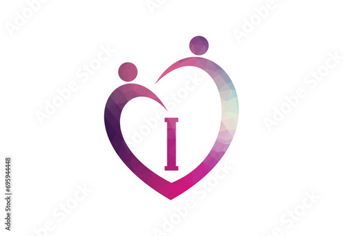 Letter I People Logo Design Template Inspiration, Vector Illustration.